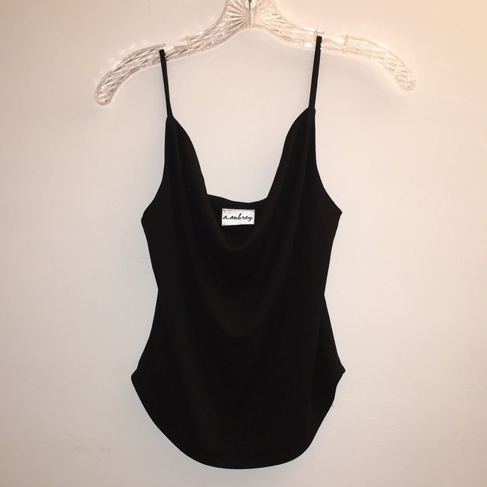 a.aubrey black draping tank top